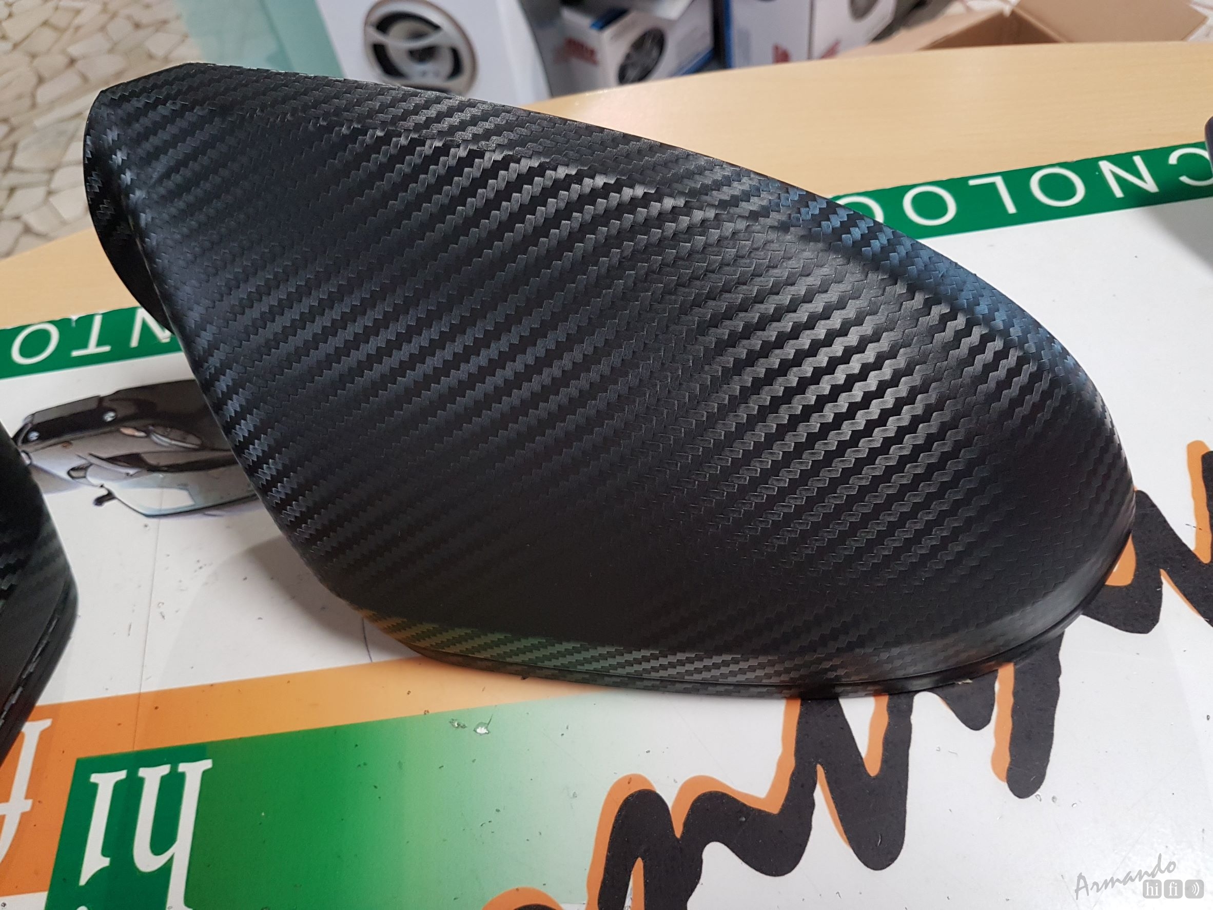 Wrapp calotta specchietto nero Carbonio